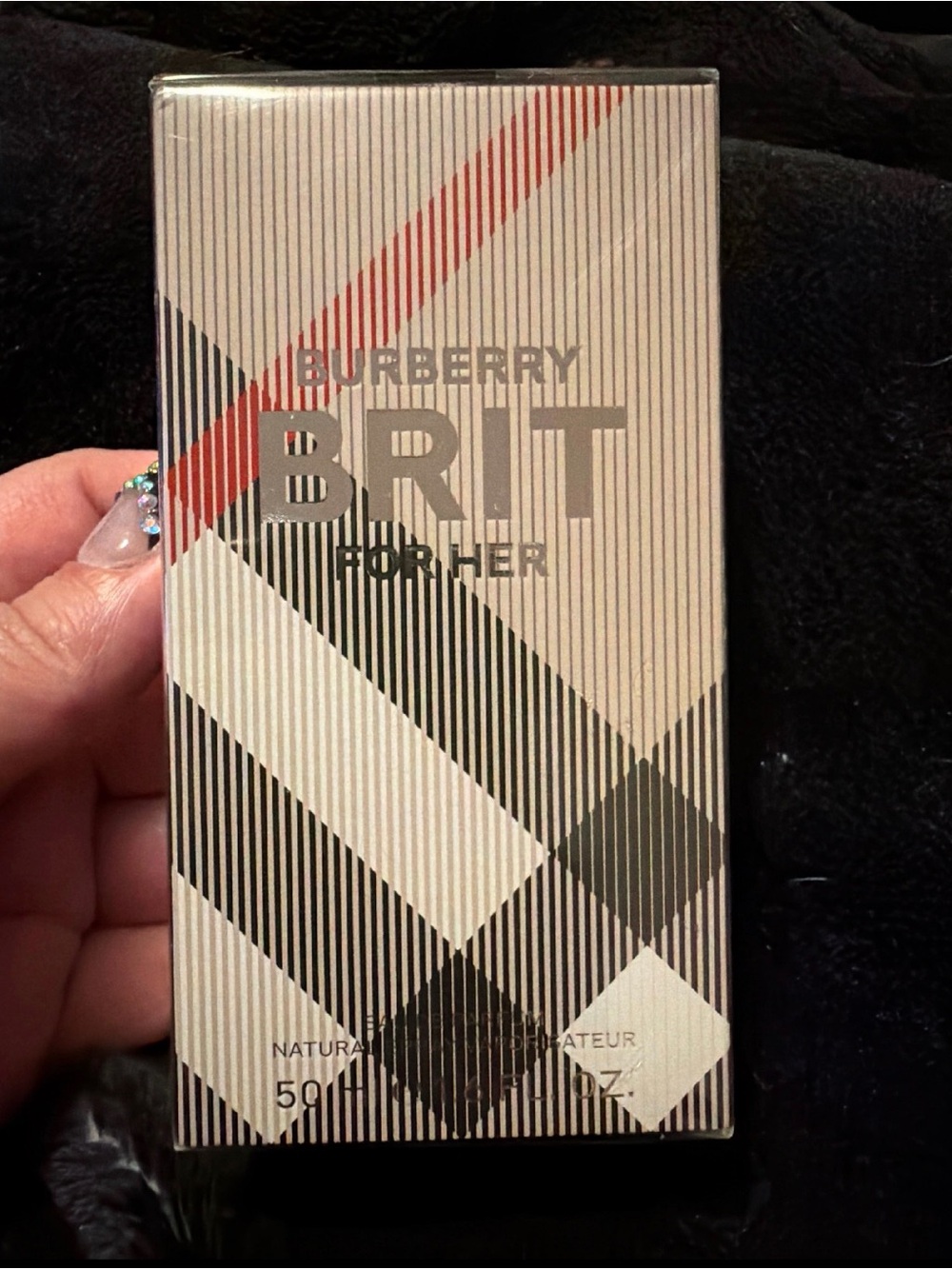 Burberry Brit For Her - Beige Plaid with Black and Red Accents